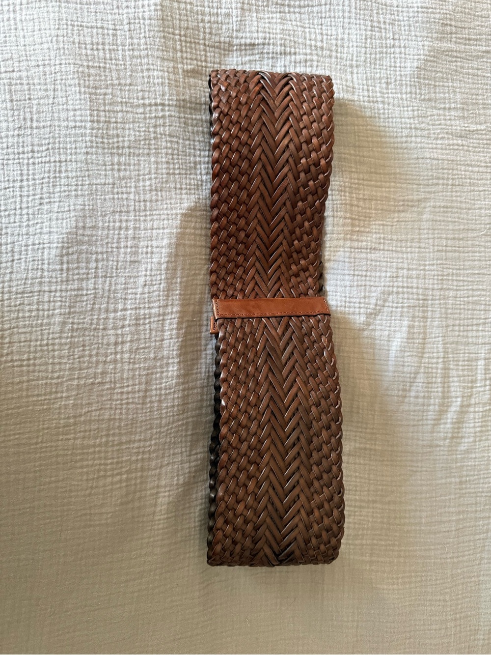 Vintage Y2K Club Monaco Braided Brown Leather Waist Belt